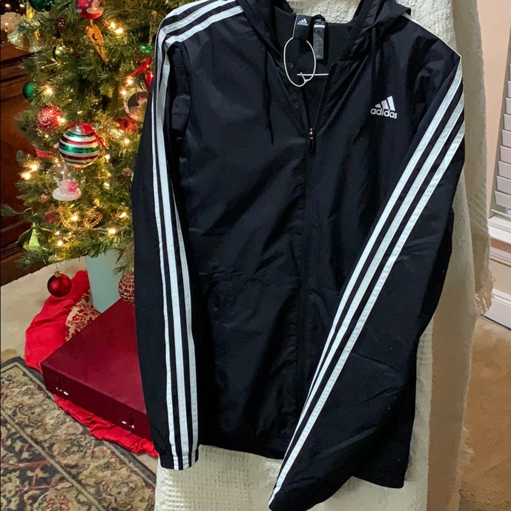 Adidas jogging top with hood. Athletic